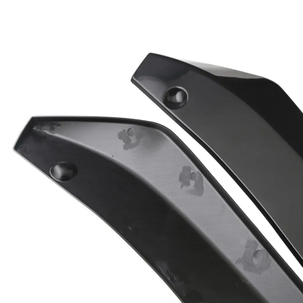 2 Pieces Universal Car Rear Bumper Lip Splitter Fins Spoiler Protector Black