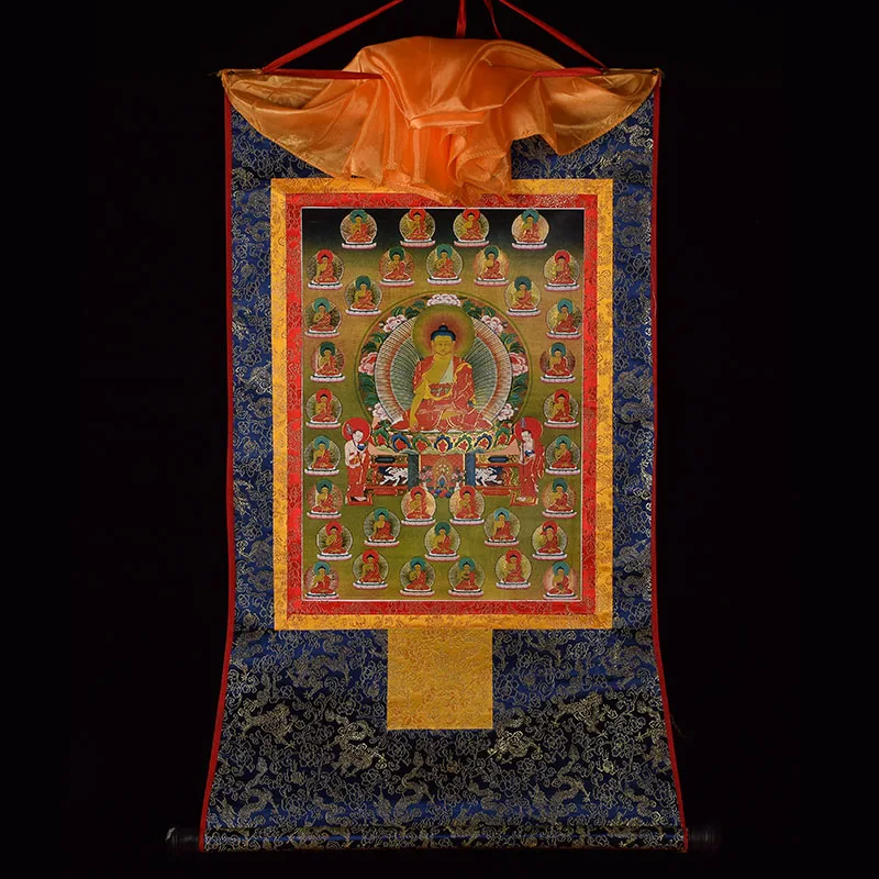 

HOT SALE --Thang-ga Thangka HOME efficacious Protection Tibetan Buddhism Guru 35 Buddhas WALL Hang painting--free ship