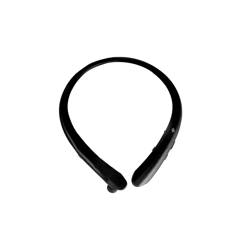 Универсальные беспроводные Bluetooth наушники с микрофоном складные HiFi звуковые гарнитуры шейные bluetooth s беспроводные наушники - Цвет: Black