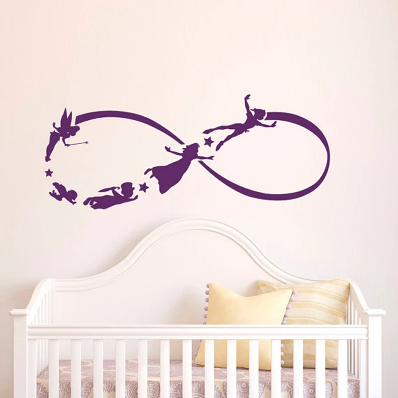 Peter Pan Infinity Wall Decal Nursery Stickers Fantasy fairytale magic tinkerbell Peter Pan Wall