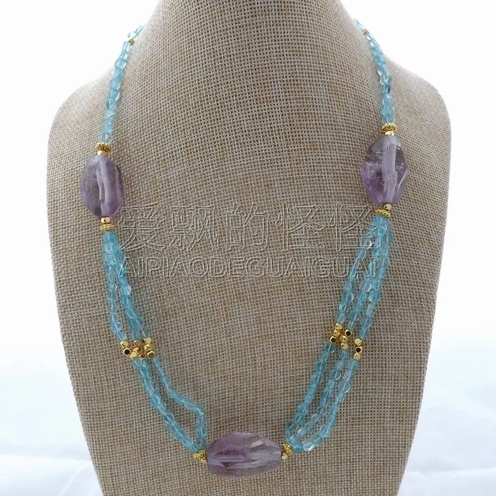 

N011410 22" 3Strands Blue Kyanite Necklace