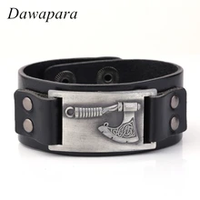Dawapara, Ретро стиль, Викинг, славянский топор, металлический лист, ручная работа, манжета, кожаный браслет, ювелирные изделия для мужчин и женщин, подарки
