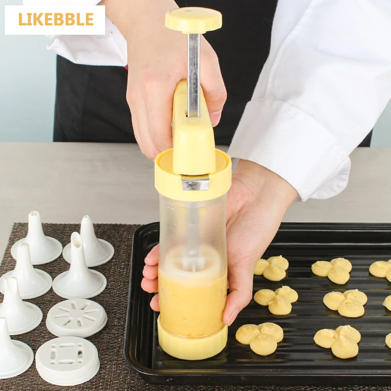 Cookie Tool Mold Press Gun Baking Pastry Tools Set 16 Flower Mold+6 Nozzle Tips DIY Biscuit Cake Making Machine | Дом и сад