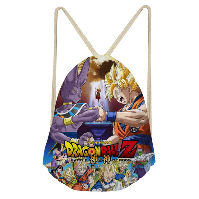 Dragon Ball Z Drawstring Bag Boys String Closure Bag For Clothes Pack Student School Backpack
