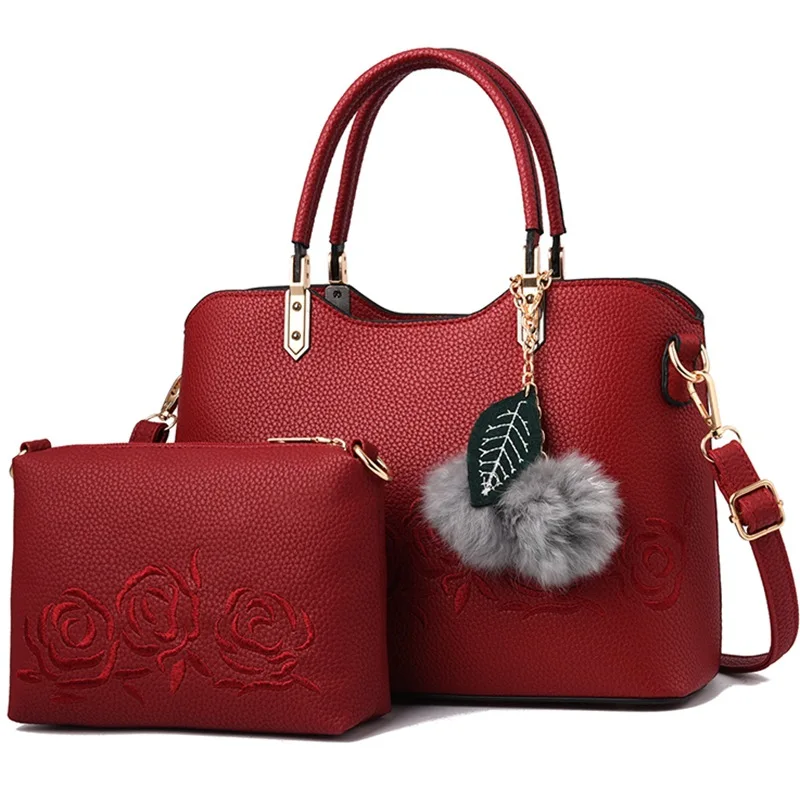 

MONNET CAUTHY Autumn New Totes Concise Fashion Elegant Office Lady Handbag Solid Color Wine Red Black Purple Gril Composite Bags