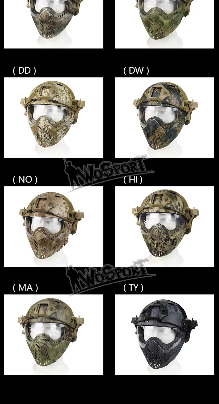 Военный страйкбол армейская военная игра тактический шлем со съемной маской для лица и очками
