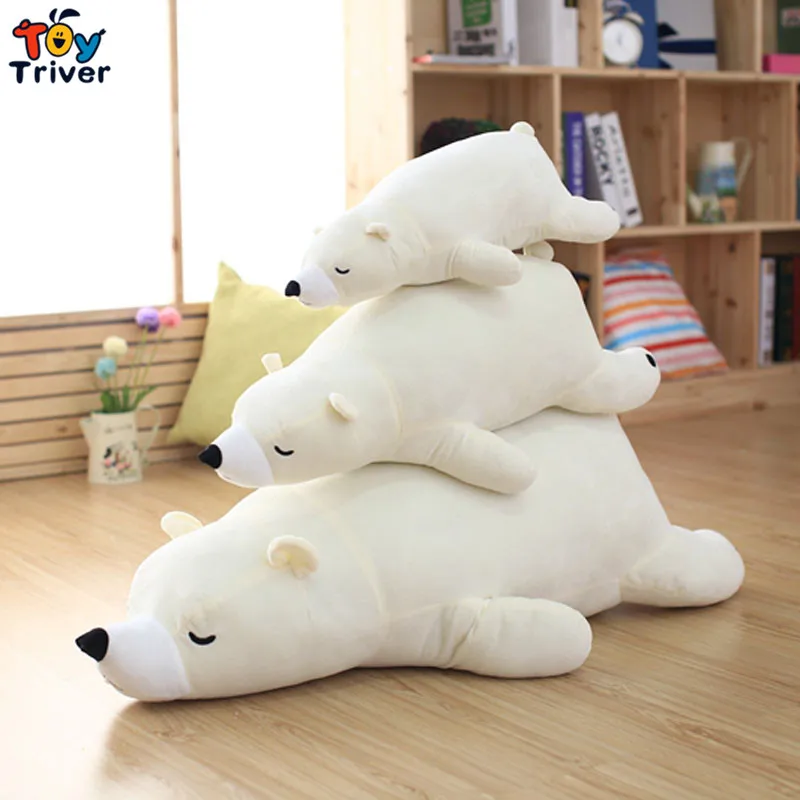 

2016 hot sale new creative cartoon cute plush white polar beer doll bolster sleeping kids baby boy girl toys gift free shipping