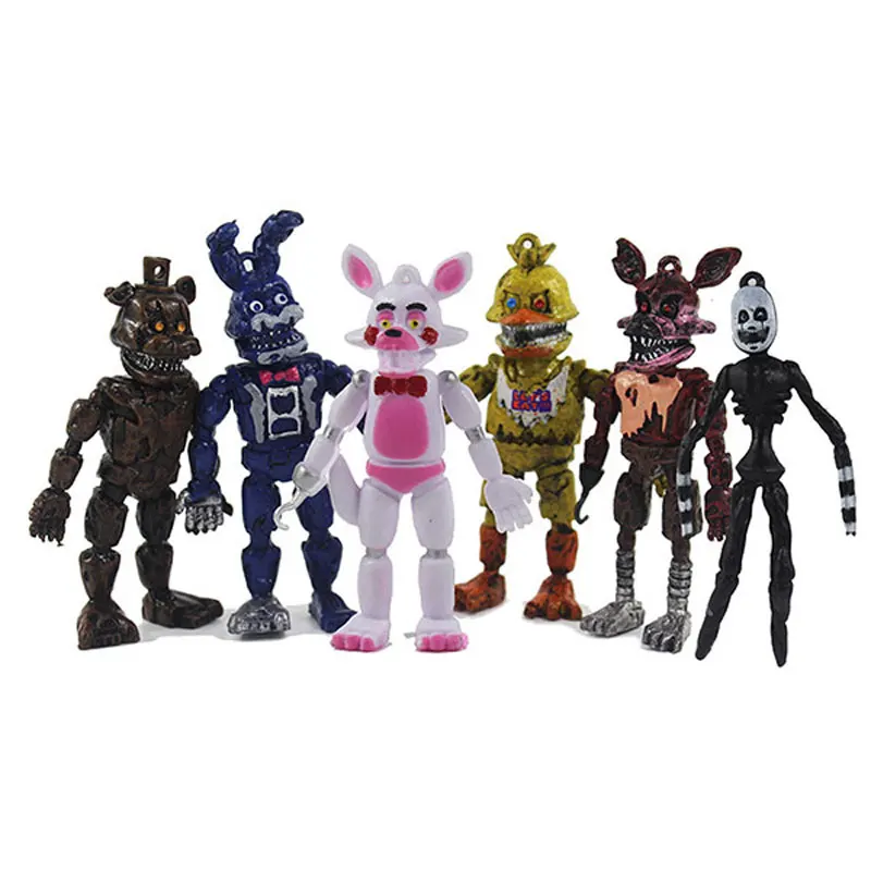 

Five Nights At Freddys Figma Set Model 8cm PVC FNAF Freddy Bear Anime Figure Nendoroid Toys