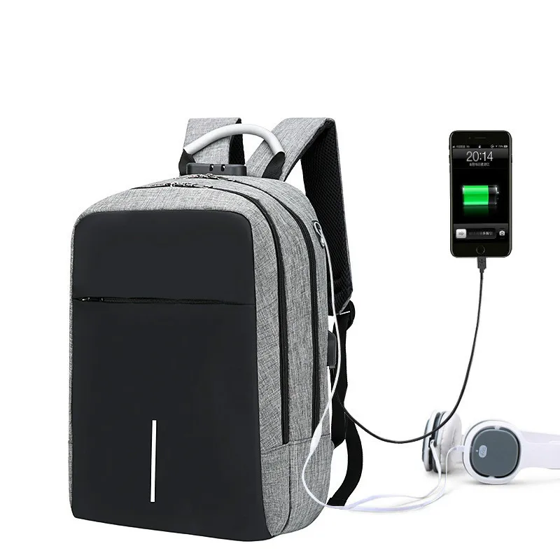 

Unisex Laptop Backpack With Usb Port Nylon Water-resistant Work Laptop Rucksack College 15.6 Inch Backpack Woman Travel Bag Men