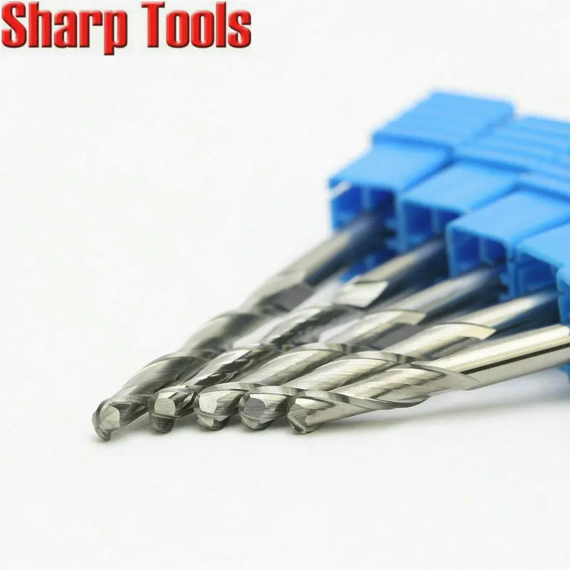 2 flute spiral router bits for wood 3d engraving solid carbide endmill cutter