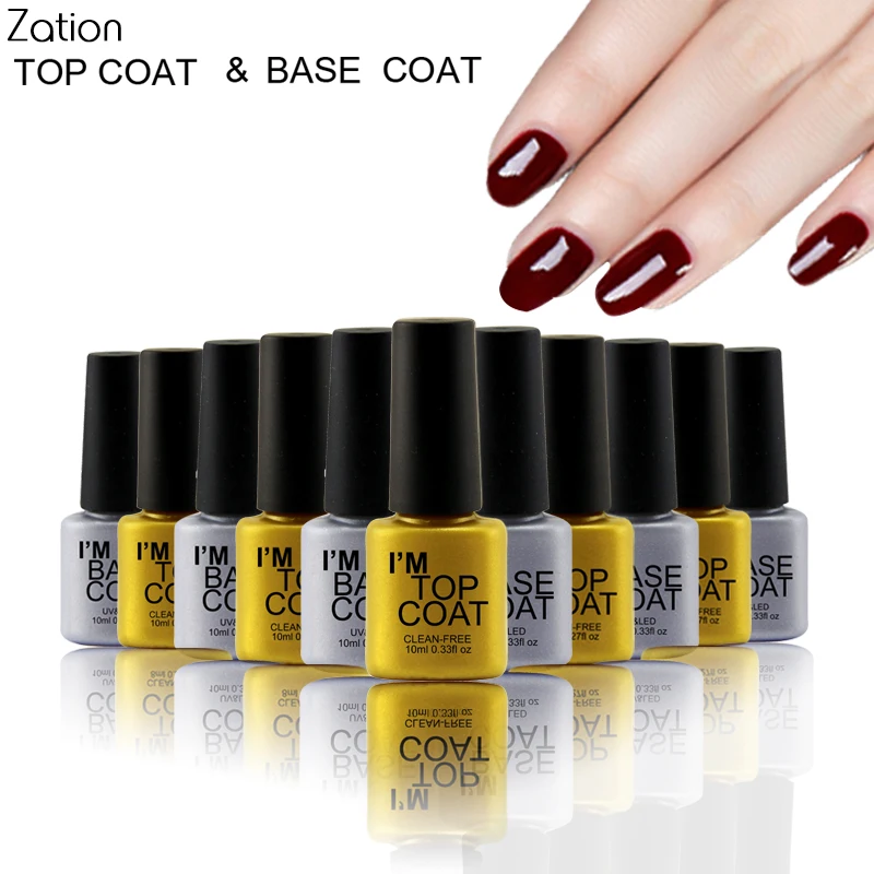 Zation UV Nail Gel Top Coat Base Coat Varnish Primer Top Base Nail