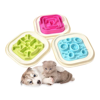 

ABS Pet Dog Feeders Cat Puppy Pets Bowl Tray Prevent Chocked Dog Dish Plate Non-slip Feeding Tool Feeder Supplies Products Stuff