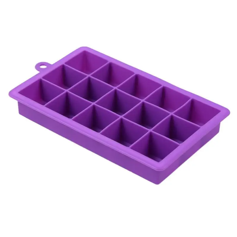 15 решеток, силиконовая форма квадратной формы, форма для льда, поднос для Фруктового мороженого для вина, кухни, бара, аксессуары для питья - Цвет: Purple