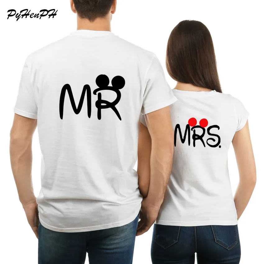 New 2018 Summer Lovers Couple T Shirt Women Men Newest Valentines Gift Adult Mrs Mrs Couple MatchingT-Shirt Clothes for Lovers