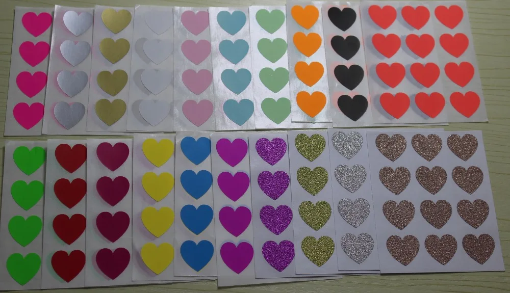 20 colors mixed mini heart sticker1