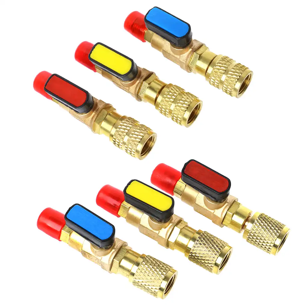 Amarzk V/álvula de Bola Recta SAE de 1//4 Pulgadas Macho a 1//4 Pulgadas Hembra para refrigerante R22