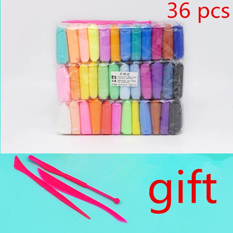 

36pcs/lot Soft Clay Plasticine Toy Polymer Clay Playdough Air Drying Handprint Footprint Imprimt Lizunov slimes toddler#clay013
