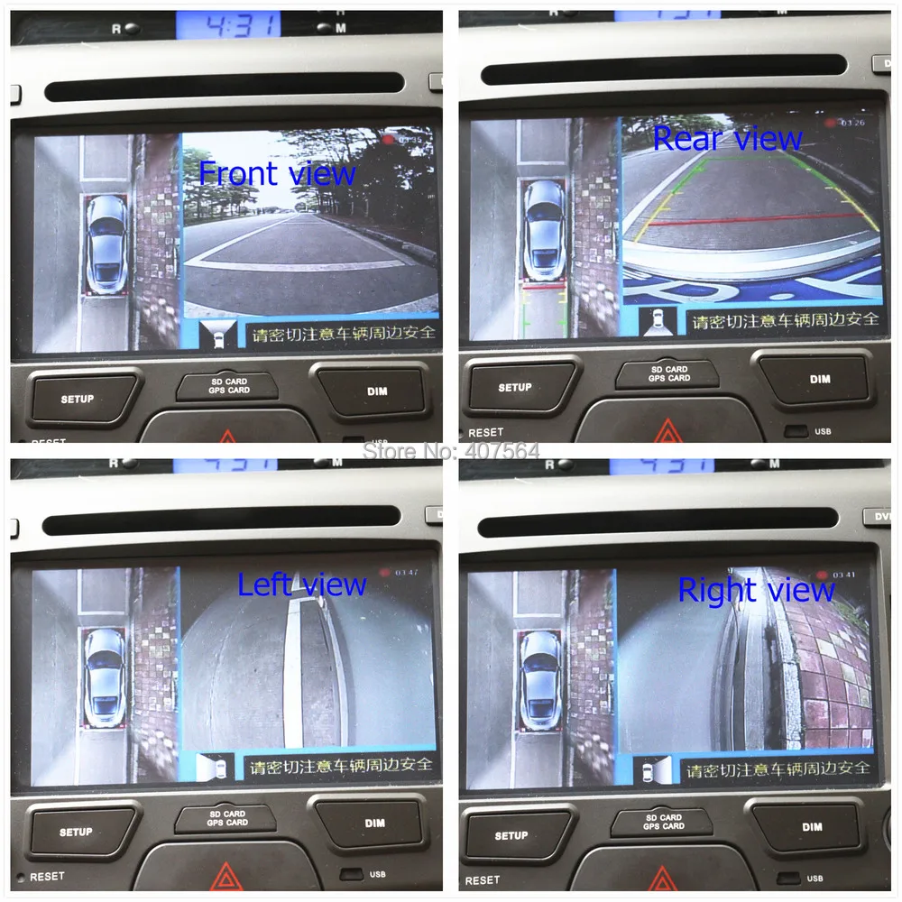 Универсальный автомобильный панорамный вид Weivision 360 с изображением птицы, система всех видов камеры для всех автомобилей с 4 панелями DVR