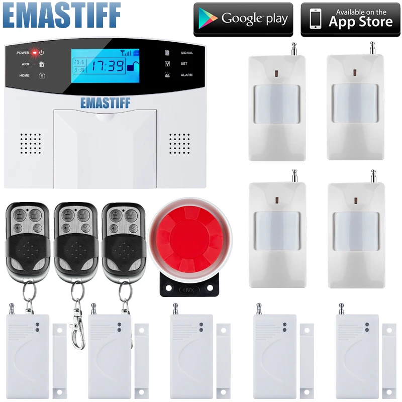 Free Shipping!Wireless GSM Alarm System Built-in Antenna Alarm Systems Security Home Wireless Signal 850/900/1800/1900MHz