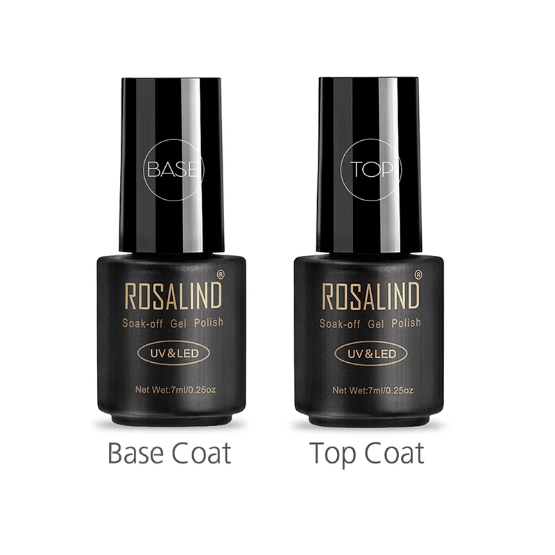 ROSALIND Top and Bace Coat гибридные Лаки Гель лак для ногтей 7 мл УФ лампа отвержденный