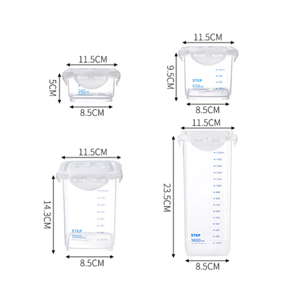 Прозрачный герметичный горшок для кухни со шкалой бытовой резервуар для хранения зерна бытовые кухонные банки контейнеры для сухих злаков для продажи