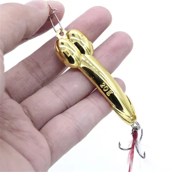 

1pcs Classic Gold/Sliver DD Spoon Fishing Lure 5g 10g 15g 20g Wobbler Metal Sequin Fishing Hard Bait with Feather Treble Hooks