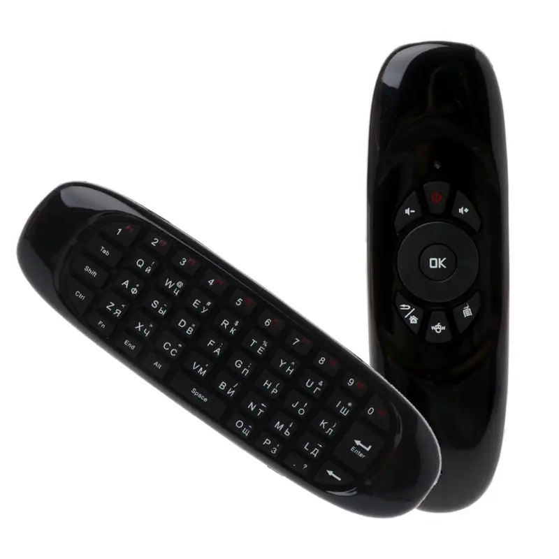 Русский Английский C120 Fly Air mouse 2,4G мини беспроводная клавиатура Пульт дистанционного управления с перезарядкой для ПК Android tv Box