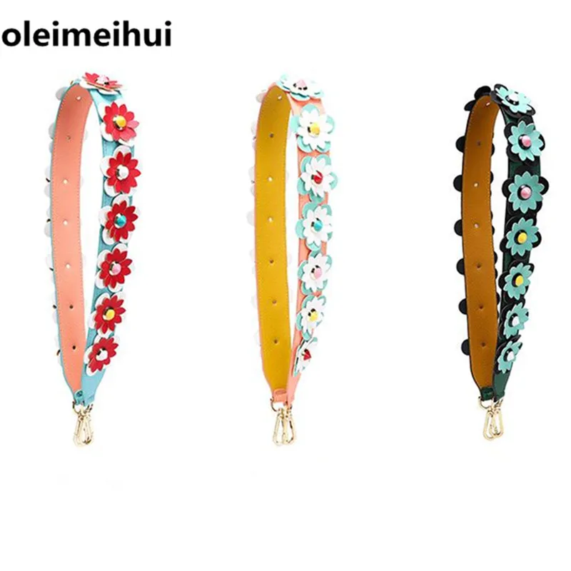 

COLOR FLORAL HANDBAG STRAP - 2017 You Women's Famous Stylish Fashion Colorful Flower Bag Handle Shoulder Crossbody Across Strap