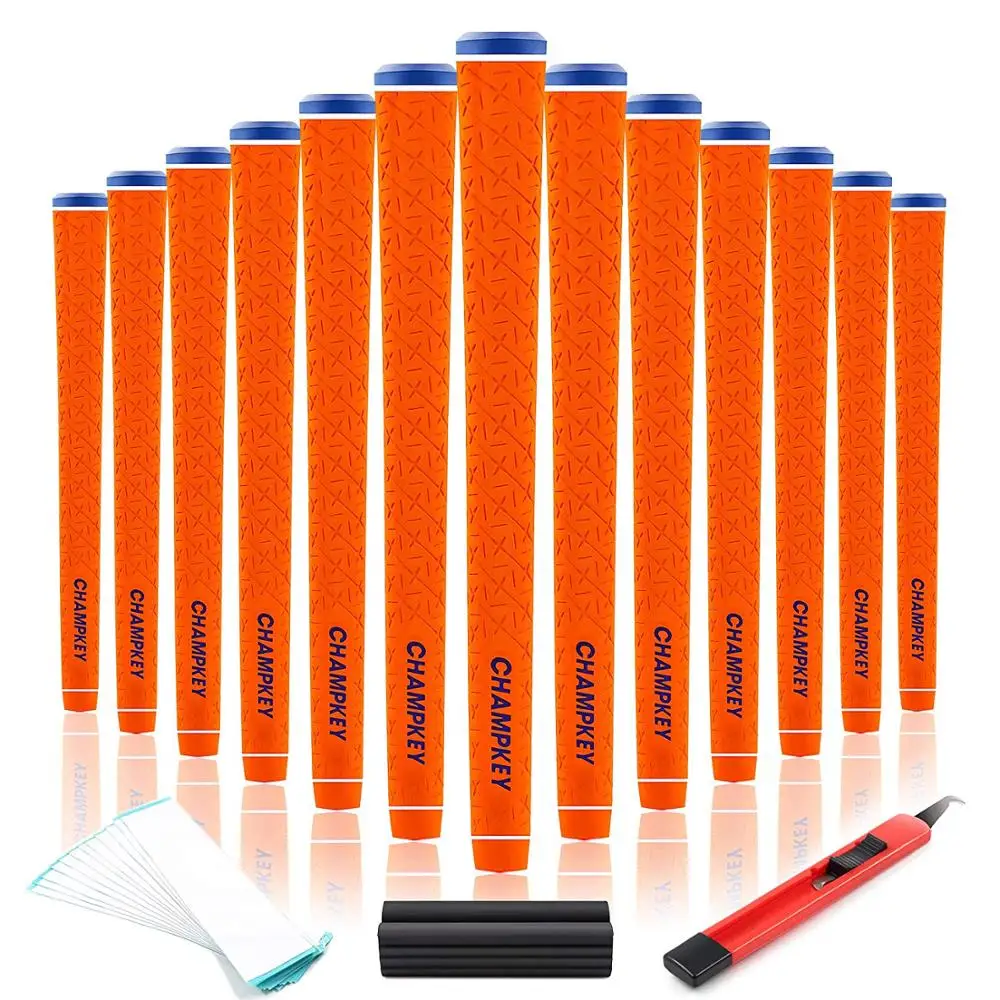 Champkey X-LITE Standard Rubber Golf Grips 13pcs High Quality Rubber Golf Club Grips With 13 Tapes,Knife,Rubber Vise Clamp