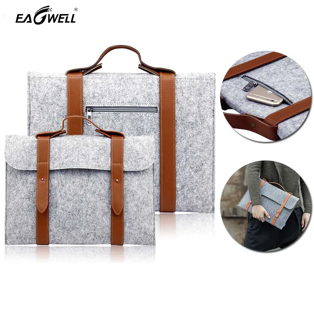 

Universal Felt Laptop Bag Notebook Case Briefcase Handle Bag Pouch For Macbook Air Pro Retina 11 13 15 inch Protective Cover