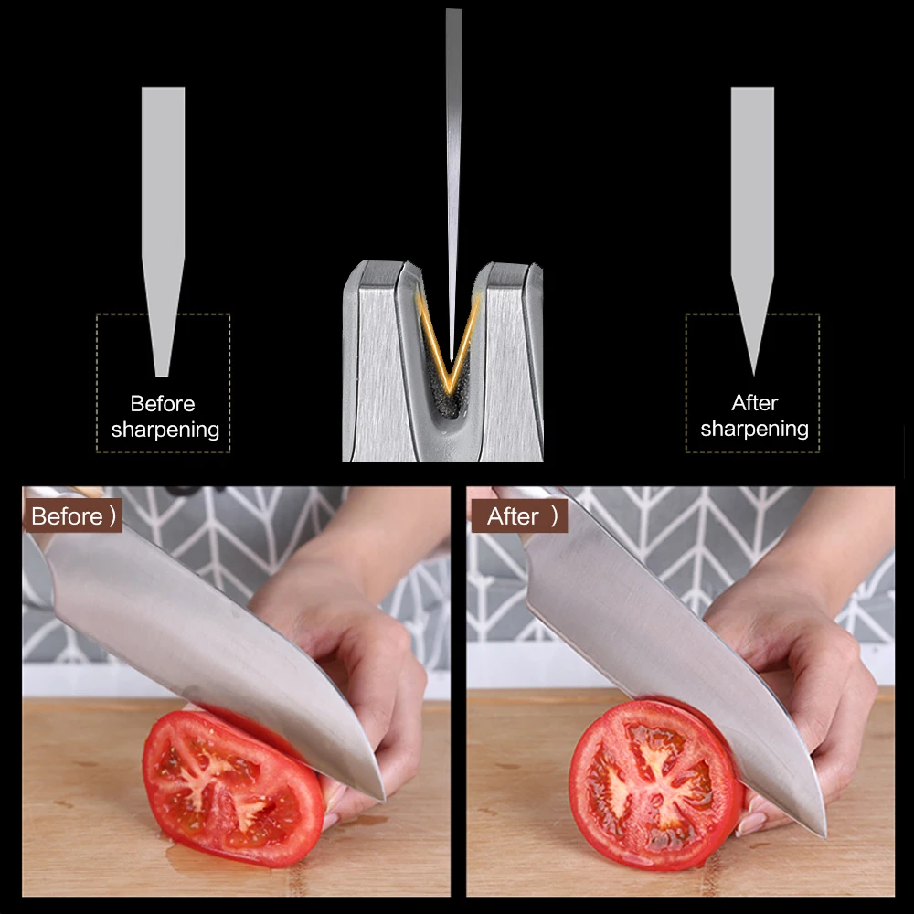 Кухонные ножи xyj Точилки 4-в-1 Кухня ножи и заточка для ножниц 3 Алмазный ручной заточки инструментов легко Применение
