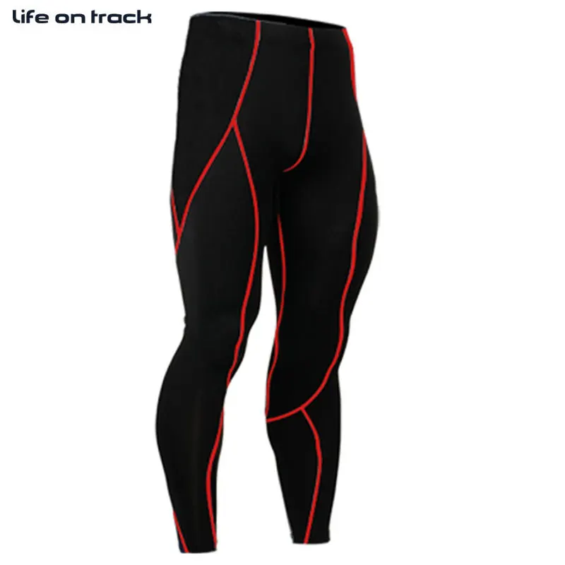 

Men's Running Tights Anti-Sweat Long Cycling Bottom Fitness Compression Apparel Hot Sale Green Line Sport Running Pants Leggings