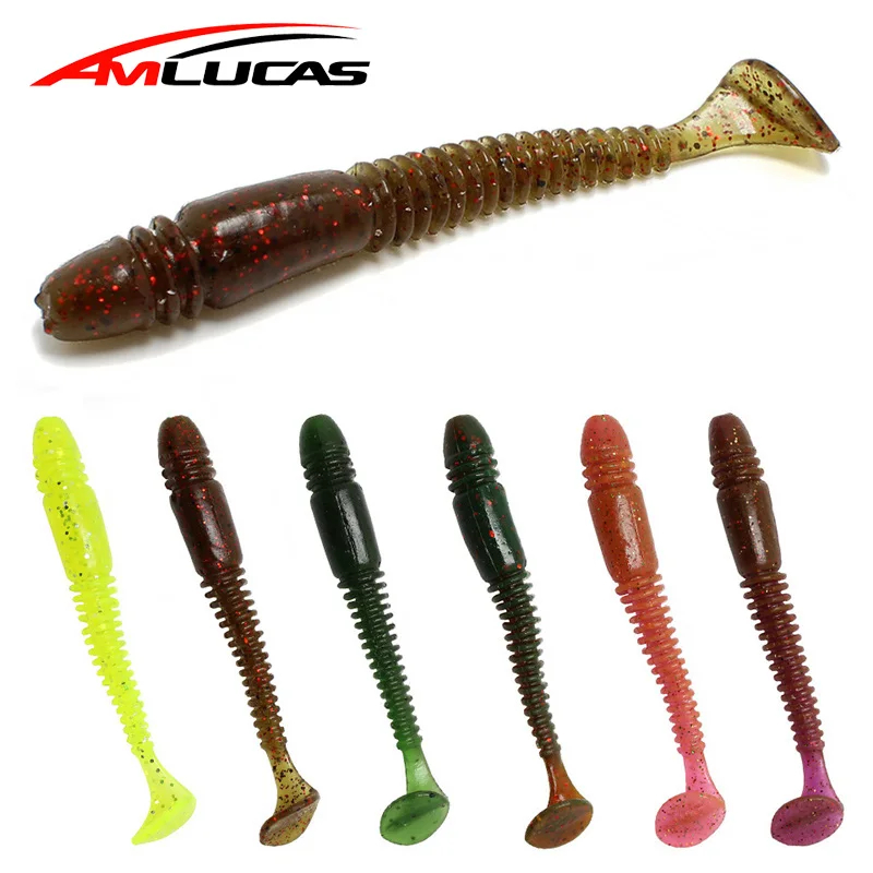 

Amlucas 5pcs 9cm 4.4g Soft Bait isca artificial Silicone Bait Worms Simulation Soft Fish leurre souple shad Wobblers WW94