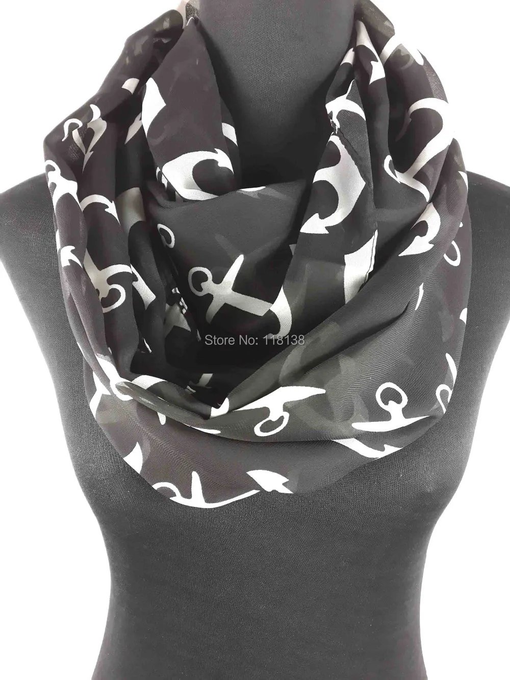 

Anchor Print Infinity Scarf Women's Accessories, Free Shipping