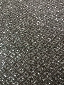 

glued glitter tulle mesh fabric yaking-145 glued glitter sequins lace fabric with beads for party dress