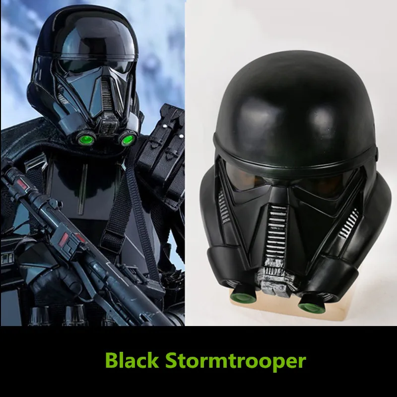 

Rogue One A Star Wars Story Black Stormtrooper Helmet Resin Death Troopers Overhead Mask Deathtrooper cosplay 8