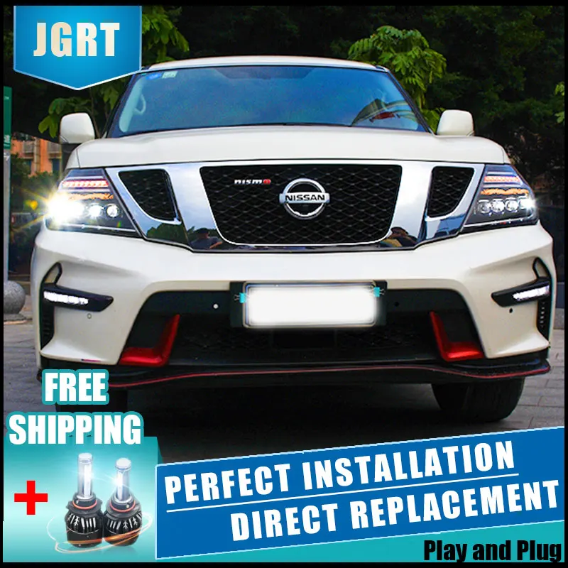2 шт. светодиодный головной светильник s для Nissan Armada 2017-2019Car с двойной ксеноновые