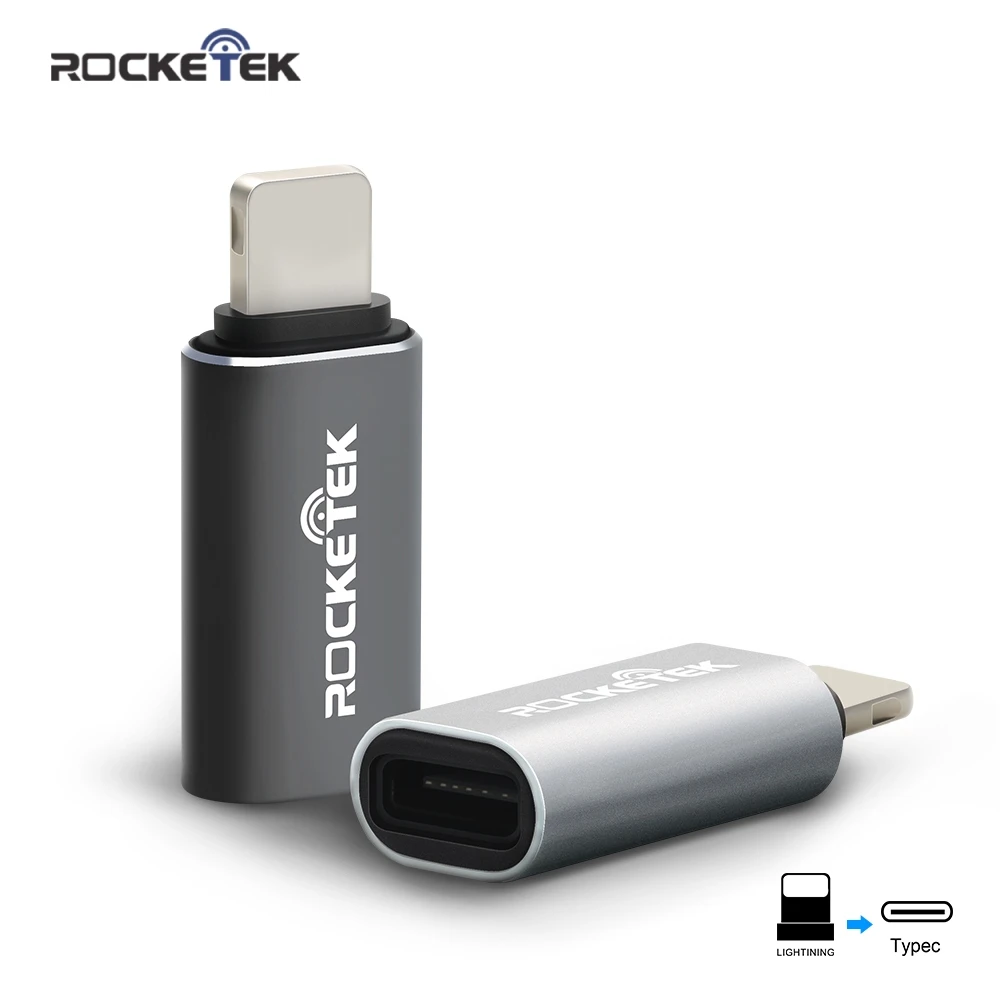 

Rocketek Alumium for iphone to Typec USB C adapter Phones charger accessories Data Sync Charging for iphone 4s 5 5s 6 7 8 plus x