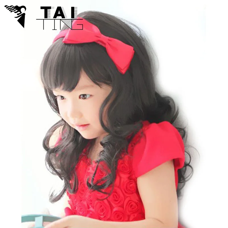 Children Cosplay Wigs Straight With Synthetic Hair Wigs Long Black Drag