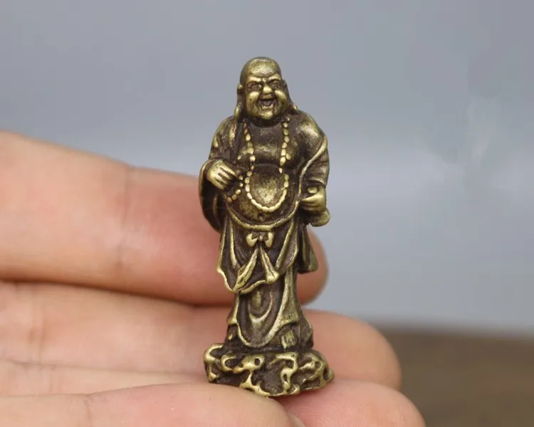 

Chinese pure brass Maitreya Buddha statue #9