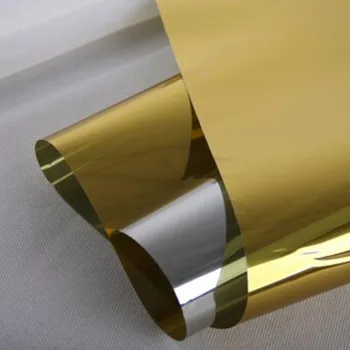 

SUNICE Gold&Silver One Way Mirror Solar Tint Reflective Window Film Privacy Glass Self-adhesive VLT 15% Size 50cm x 300cm
