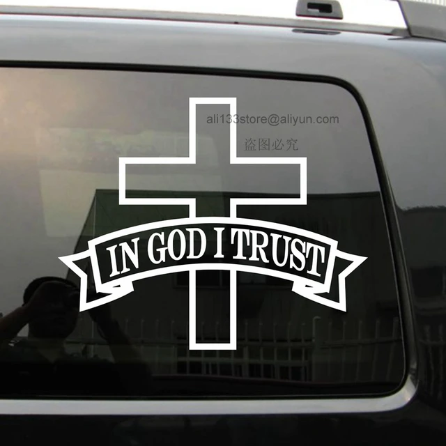 in god i trust jesus car decal christianreligiou christ bumper bumper sticker size