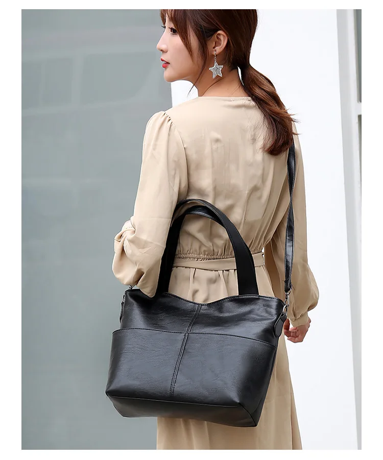 Женская сумка из искусственной кожи, двухсекционная Большая вместительная роскошная дизайнерская Высококачественная женская сумка, женская сумка на плечо