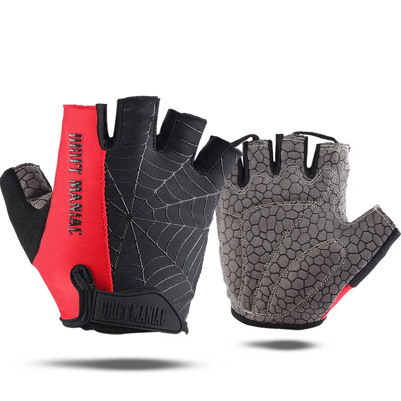 Велосипедные перчатки с полупальцами Gant Guantes, велосипедные перчатки MTB, гелевые, противоударные, дышащие, с пауком - Цвет: red