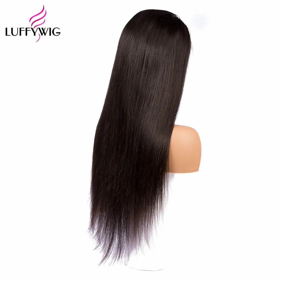 LUFFYHAIR 5*4,5 шелк основа полный шнурок человеческие волосы парики с детскими волосами предварительно сорванные прямые бразильские волосы remy парик шнурка для женщин