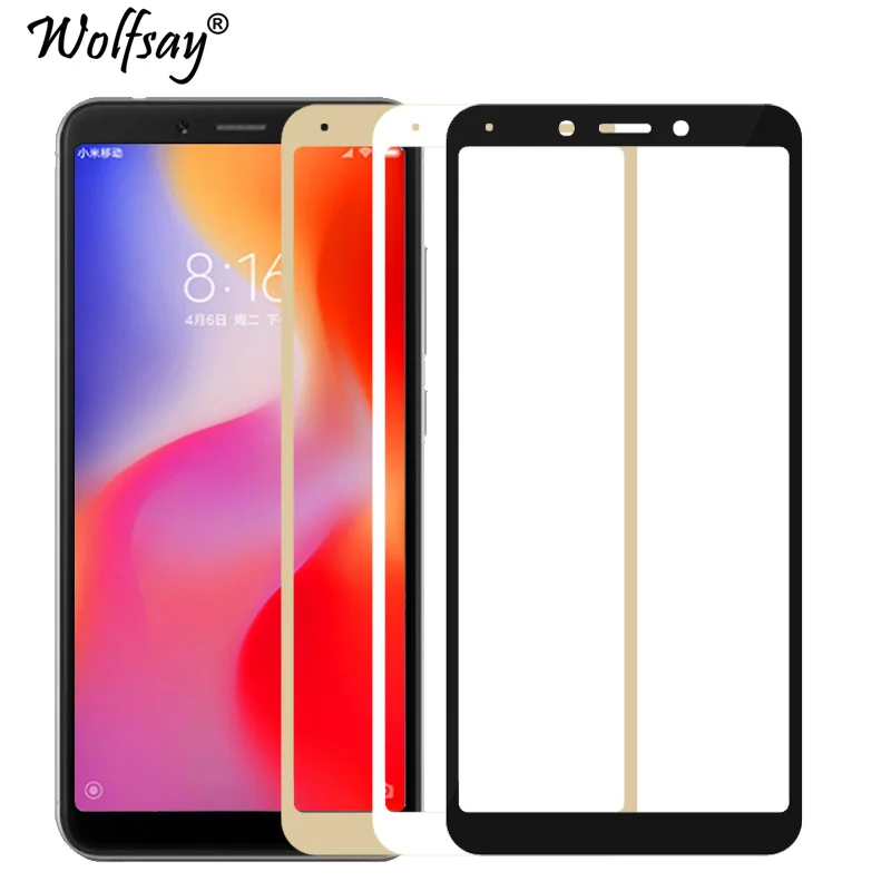 Стекло с полным покрытием для Xiaomi Redmi 6 2 шт. защита экрана закаленное стекло