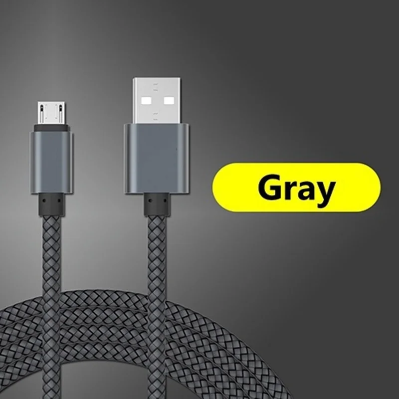 Нейлоновый 5Pin Micro USB кабель для синхронизации данных и зарядки для lenovo TAB3 7 LTE, TAB 2 A7-30 A7700 A6600 Plus A6600 S930 кабели для зарядки - Цвет: Серый