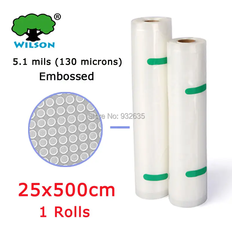 25x500 см(9." х 197") толщиной 5.1 мил 1 шт. одного лота Rolls вакуумный тепла герметик Еда Saver сумка Повседневное Резка