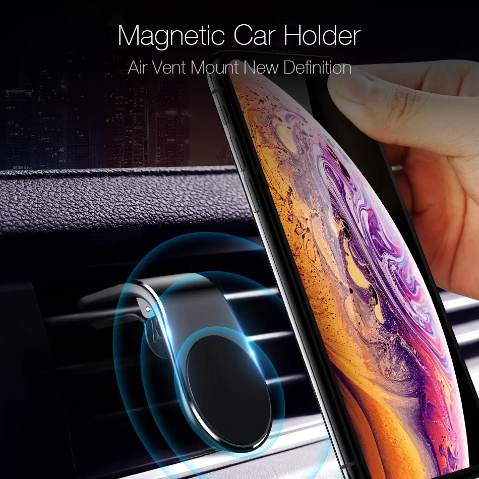 Универсальный магнитный автомобильный держатель для телефона вращающийся на 360 градусов Магнитный держатель для мобильного телефона Подставка для iPhone X Oneplus 7 huawei P30 Honor 20 pro
