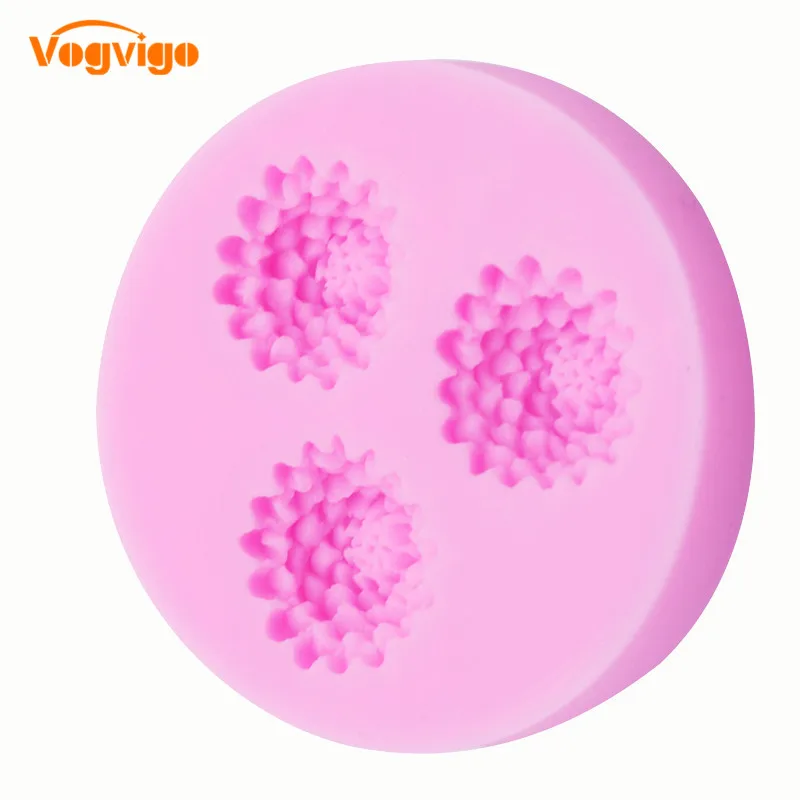 

VOHVIGO Chrysanthemum Sunflower Flower Candle Moulds Handmade Soap Mold Cake Decorating Tools DIY Fondant Cookies Silicone Mold